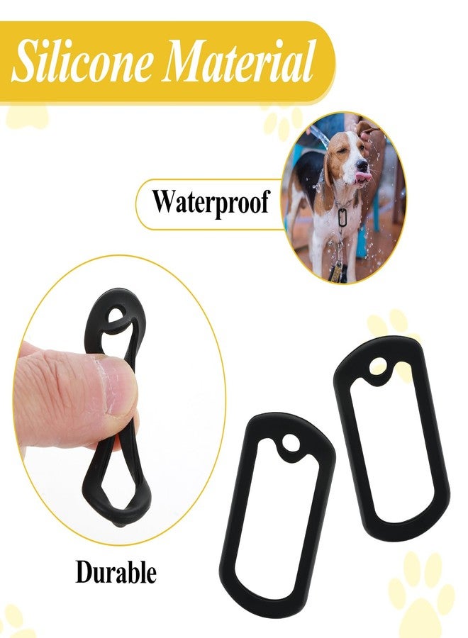 Aeaocvo 10 Pack Dog Tag Silencer, Rubber Dogs ID Tags Cover, Engraved Dogs Tags Silencers Protector with 4 Chains, Dog ID Tag Silicone Case to Reduce Noise, Black - Image 4
